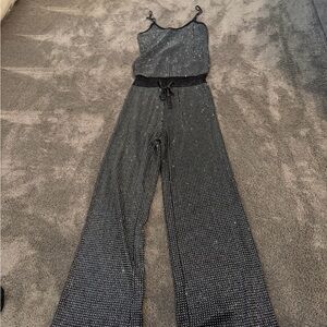 Vici Black Glitter rhinestone top and pants